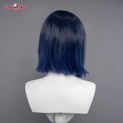 Uwowo Genshin Impact Yelan Liyue Hydro Female Cosplay Wig Short Blue Hair - Uwowo Cosplay