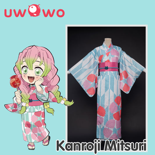 【Clearance Sale】Uwowo Demon Slayer: Kimetsu no Yaiba Summer Festival Ver. Kimono Kanroji Mitsuri Cosplay Costume - Uwowo Cosplay