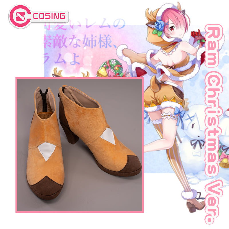 Re:Zero×White Cat Project Ram Christmas Reindeer Ver. Cosplay Shoes - Uwowo Cosplay