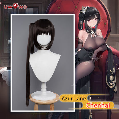 Uwowo Game Azur Lane Chenhai Black Chinese Dress Sexy Cosplay Wig - Uwowo Cosplay