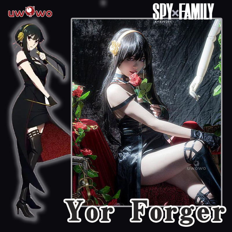 Uwowo Anime Plus Size Costume Spy x Family: Yor Forger Assassin Thorn Princess Dress Cosplay Costume - Uwowo Cosplay