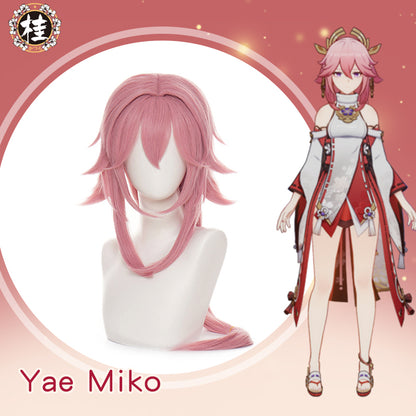 Uwowo Genshin Impact Inazuma Yae Miko Cosplay Wig 80cm Pink Long Hair - Uwowo Cosplay