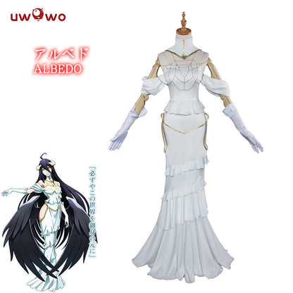 UWOWO Anime Overlord Albedo Cosplay Plus Size White Dress Costume - Uwowo Cosplay