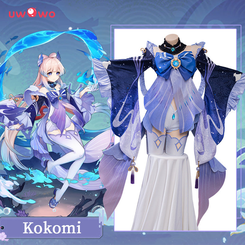 【In Stock】Uwowo Game Genshin Impact Sangonomiya Kokomi Pearl of Wisdom Cosplay Costume - Uwowo Cosplay