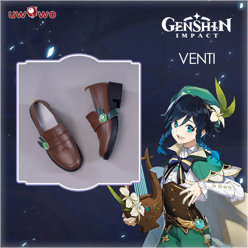 Uwowo Game Genshin Impact Venti Windborne Bard Tone-Deaf Bard Cosplay Shoes - Uwowo Cosplay