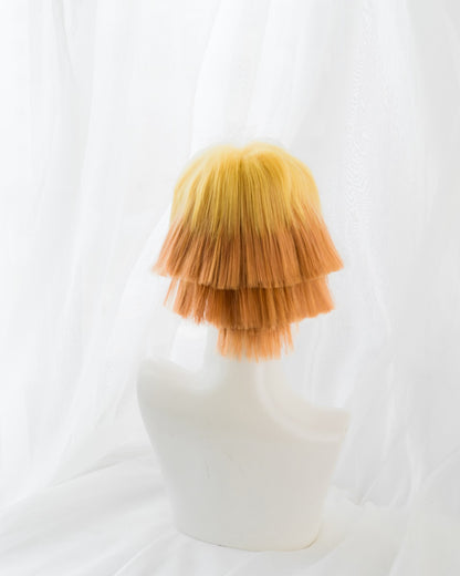 Uwowo Demon Slayer: Kimetsu no Yaiba Agatsuma Zenitsu Cosplay Wig 25cm Short Yellow Orange Gradient Demon Slaying Corps Wig - Uwowo Cosplay