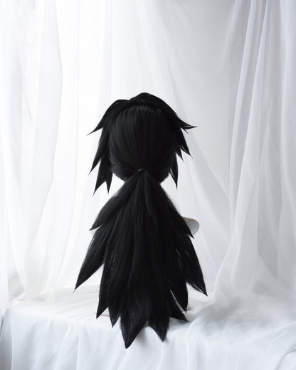 Uwowo Demon Slayer: Kimetsu no Yaiba Tomioka Giyuu Cosplay Wig 62cm Black Wig Demon Slaying Corps - Uwowo Cosplay