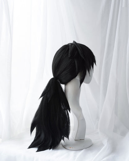 Uwowo Demon Slayer: Kimetsu no Yaiba Tomioka Giyuu Cosplay Wig 62cm Black Wig Demon Slaying Corps - Uwowo Cosplay