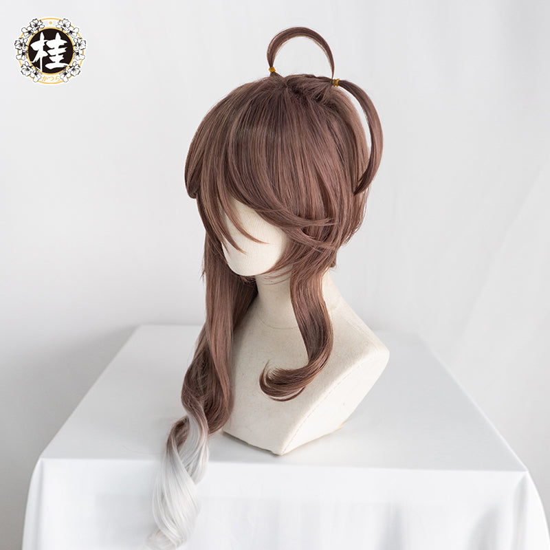 Pre sale UWOWO Game Arknights Eyjafjalla Cosplay Wig 80cm Brown Silve Uwowo Cosplay