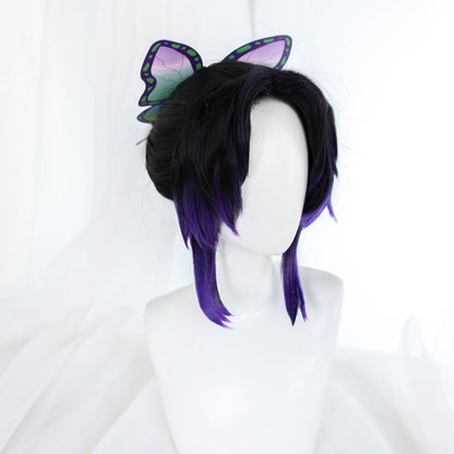 Uwowo Demon Slayer: Kimetsu no Yaiba Shinobu Kochou Cosplay Wig 23cm Short Black Purple Gradient Demon Slaying Corps - Uwowo Cosplay