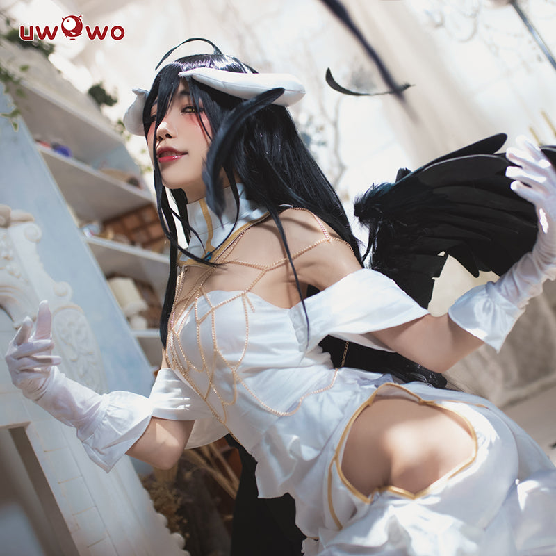 UWOWO Anime Overlord Albedo Cosplay Plus Size White Dress Costume - Uwowo Cosplay