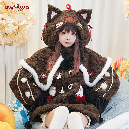 【Pre-sale】Uwowo Genshin Impact Fanart Hutao Casual Coat Cute Cozy Jacket Ghost Cat Cospaly Costume - Uwowo Cosplay