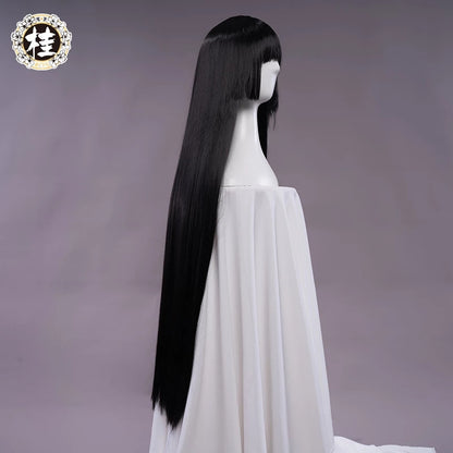 【Pre-sale】Uwowo Anime Kakegurui Jabami Yumeko Cosplay Wig 80cm Around Long Black Hair - Uwowo Cosplay