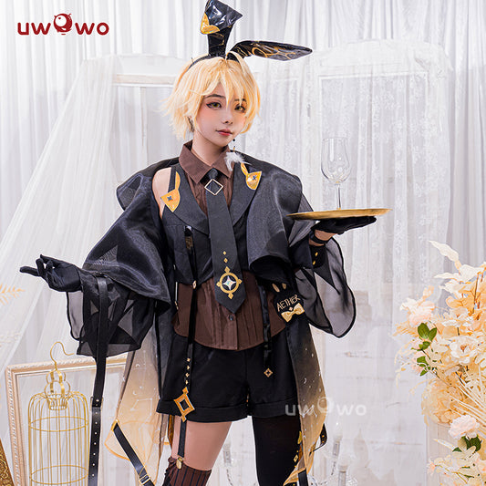 Exclusive Uwowo Genshin Impact Fanart Aether Bunny Suit Canon Outfit Cosplay Traveler Kong Costume
