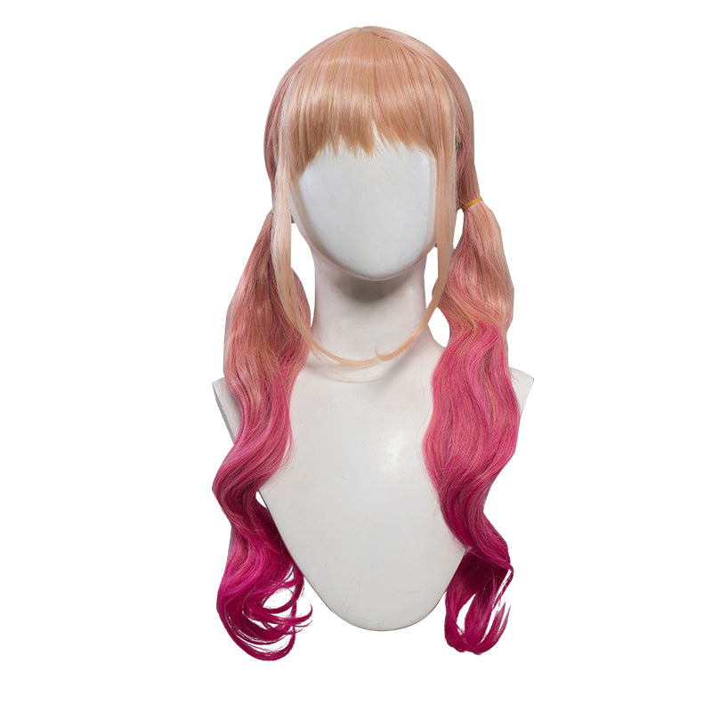 Uwowo Anime/Manga My Dress-Up Darling Marin Kitagawa Lattice Maid Cosplay Wig Gradient Glod Rose Long Hair