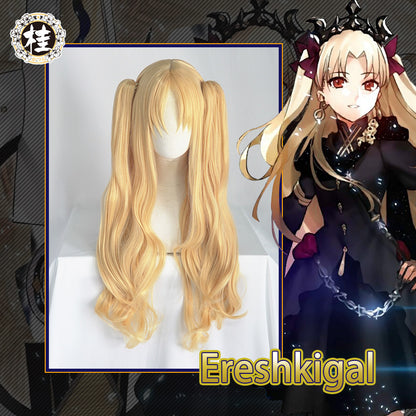 UWOWO Fate Grand Order Ereshkigal Cosplay Wig 80cm long Gold Double Tail Cosplay Hair - Uwowo Cosplay