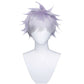 Uwowo Anime Jujutsu Kaisen Satoru Gojo Cosplay Wig 28CM Light purple white Gradient Short Hair - Uwowo Cosplay