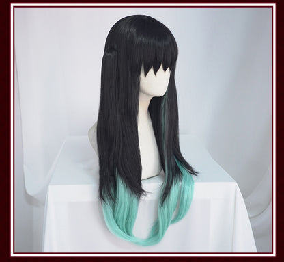 Uwowo Demon Slayer: Kimetsu no Yaiba Tokitou Muichirou Cosplay Wig 48cm Black Wig - Uwowo Cosplay