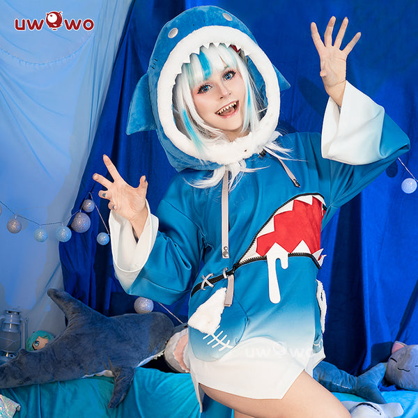 Uwowo Vtuber Gawr Gura Cosplay Costume Shark Cute Unisex Dress – Uwowo ...