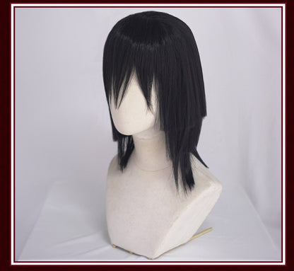 Uwowo Demon Slayer: Kimetsu no Yaiba Iguro Obanai Cosplay Wig 40cm Black Wig - Uwowo Cosplay