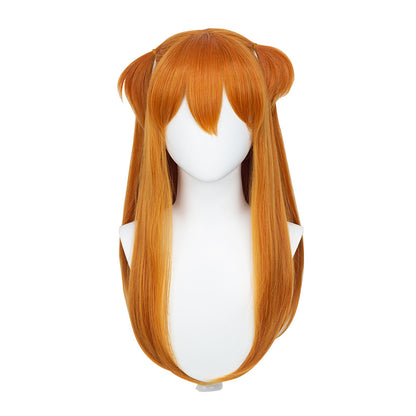 【Pre-sale】Uwowo Game Anime Character evangelionl Wig 60CM Orange Brown Long Double Ponytail Cosplay Asukaa Wig - Uwowo Cosplay