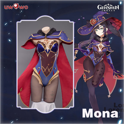 Uwowo Game Genshin Impact Plus Size Cosplay Mona Megistus Astral Reflection Costume Cute Enigmatic Astrologer Bodysuit - Uwowo Cosplay