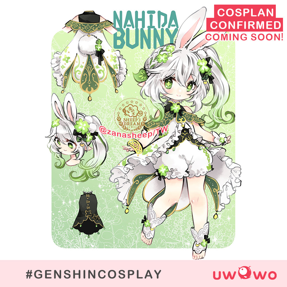 【Pre-sale】Exclusive authorization Uwowo Genshin Impact Fanart: Nahida Bunny Kusanali Sumeru Dendro Archon Cute Cosplay Costumes - Uwowo Cosplay