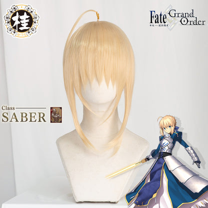 UWOWO Fate Grand Order Saber  35cm long Light Gold Ahoge Disk Hair Cosplay Hair