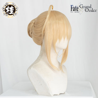 UWOWO Fate Grand Order Saber  35cm long Light Gold Ahoge Disk Hair Cosplay Hair