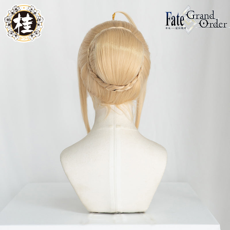 UWOWO Fate Grand Order Saber  35cm long Light Gold Ahoge Disk Hair Cosplay Hair