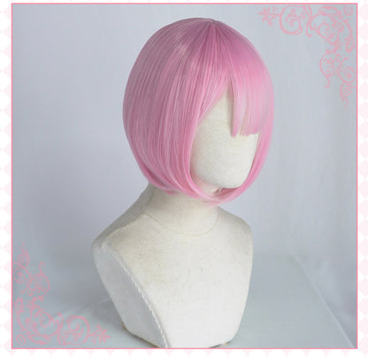 UWOWO Re:Life in a different world from zero Rem Ram Cosplay wig 30cm pink/blue - Uwowo Cosplay