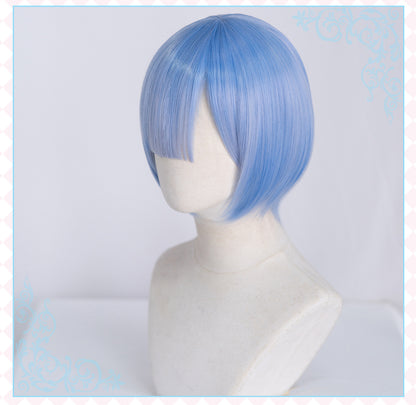 UWOWO Re:Life in a different world from zero Rem Ram Cosplay wig 30cm pink/blue - Uwowo Cosplay