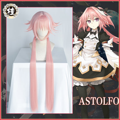 【Pre-sale】Uwowo Game Fate Grand Order/FGO Astolfo Cosplay Wig 100cm Long Twin Tail Pink Hair - Uwowo Cosplay