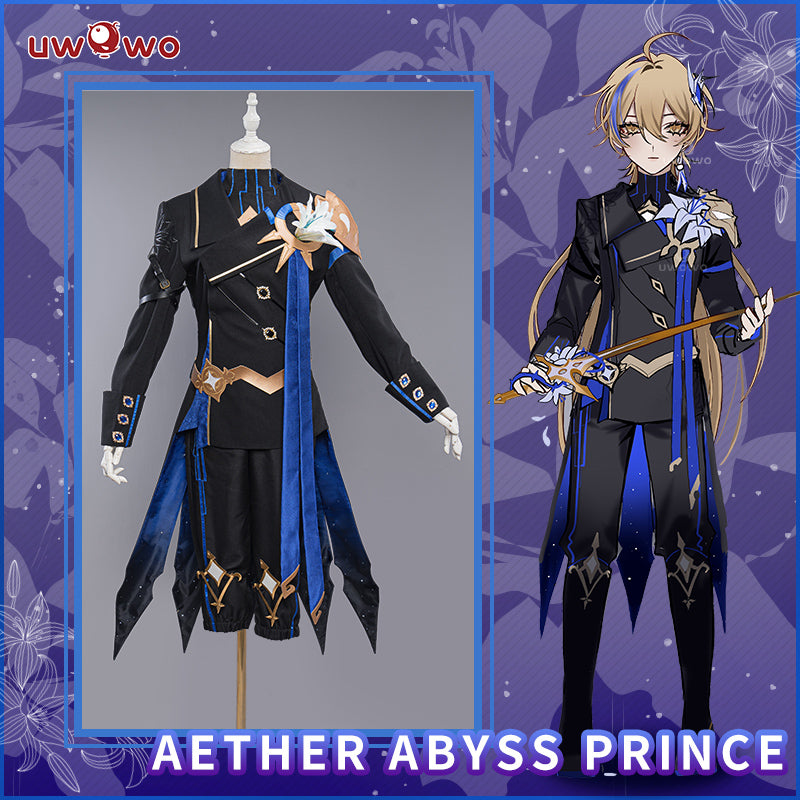 【In-Stock】Uwowo Exclusive Authorization Genshin Impact Fanart Aether Abyss Prince Traveler Cosplay Costume - Uwowo Cosplay