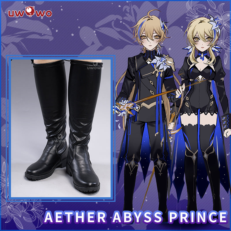 Uwowo Exclusive Authorization Genshin Impact Fanart Aether Abyss &Lumine Abyss Princess Cosplay Shoes - Uwowo Cosplay